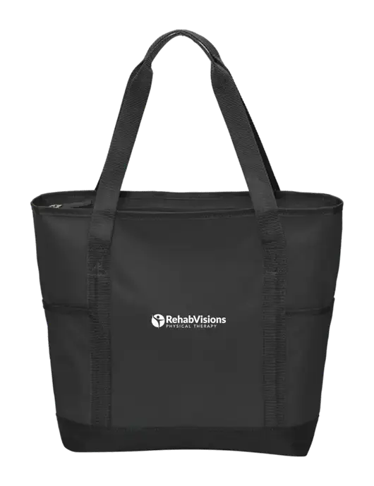 On the Go Black/Black Tote w/RV Physical Therapy Logo