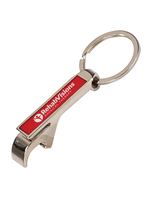 Red Bottle Opener Keychain w/RV Physical Therapy Logo