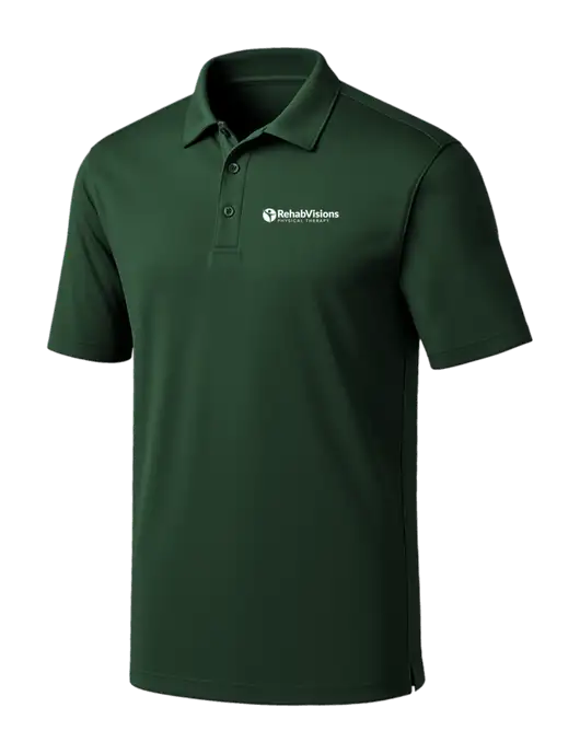 Dark Green Silk Touch Performance Polo w/RV Physical Therapy Logo