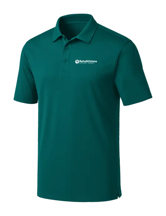 Dark Teal Silk Touch Performance Polo w/RV Physical Therapy Logo