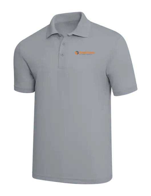 Light Grey PosiCharge RacerMesh Polo w/RV Physical Therapy Logo