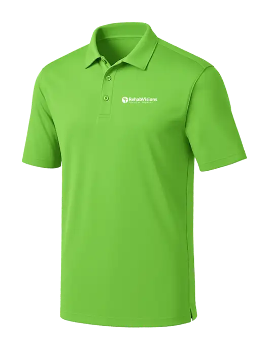 Light Kelly Green Silk Touch Performance Polo w/RV Physical Therapy Logo