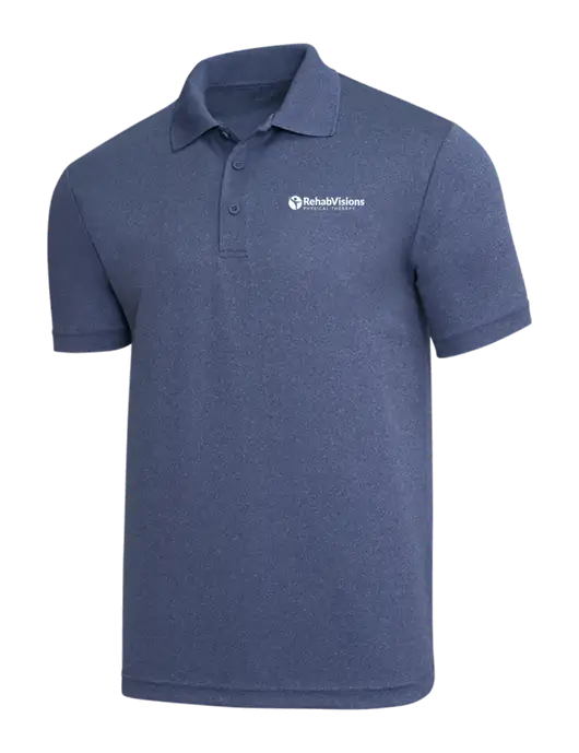 Light Navy Heather PosiCharge RacerMesh Polo w/RV Physical Therapy Logo