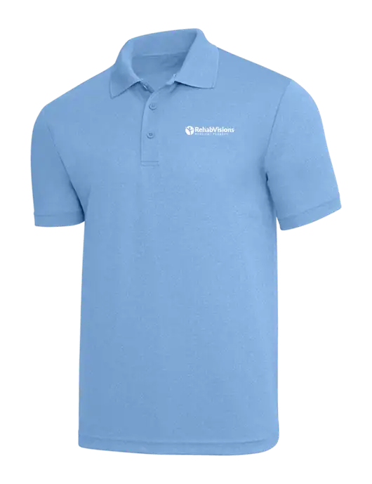 Light Royal Heather PosiCharge RacerMesh Polo w/RV Physical Therapy Logo