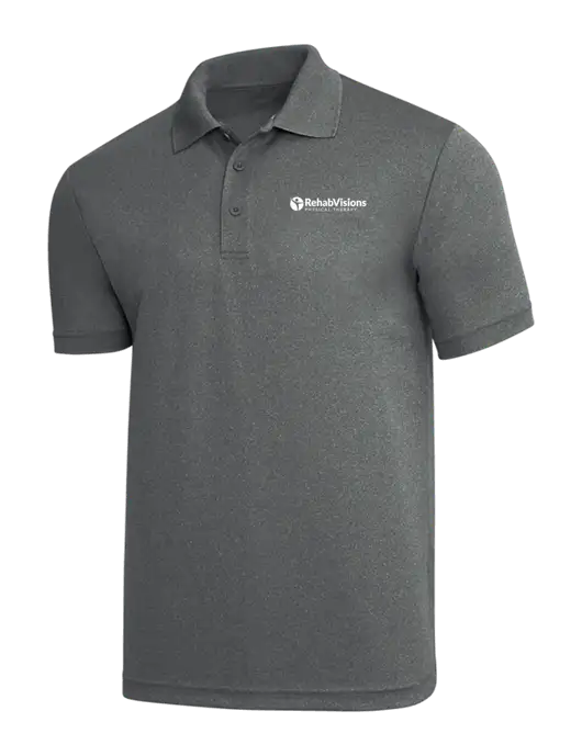 Medium Grey Heather PosiCharge RacerMesh Polo w/RV Physical Therapy Logo