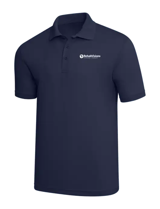 Navy PosiCharge RacerMesh Polo w/RV Physical Therapy Logo