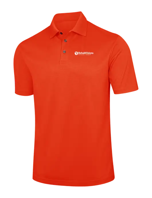 Orange Performance Fine Jacquard Polo w/RV Physical Therapy Logo
