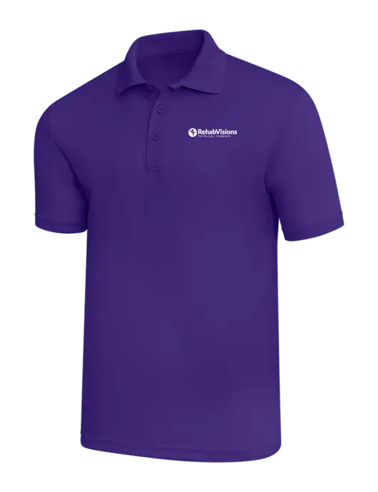 Purple PosiCharge RacerMesh Polo w/RV Physical Therapy Logo