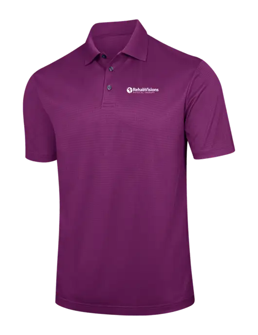 Violet Purple Performance Fine Jacquard Polo w/RV Physical Therapy Logo