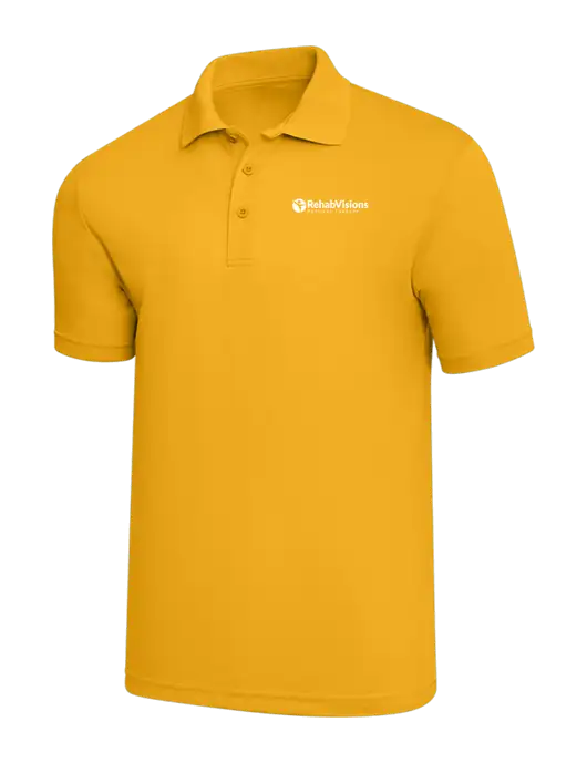 Yellow Gold PosiCharge RacerMesh Polo w/RV Physical Therapy Logo