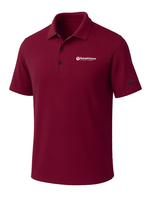 NIKE Cardinal Dri-Fit Micro Pique Polo w/RV Physical Therapy Logo