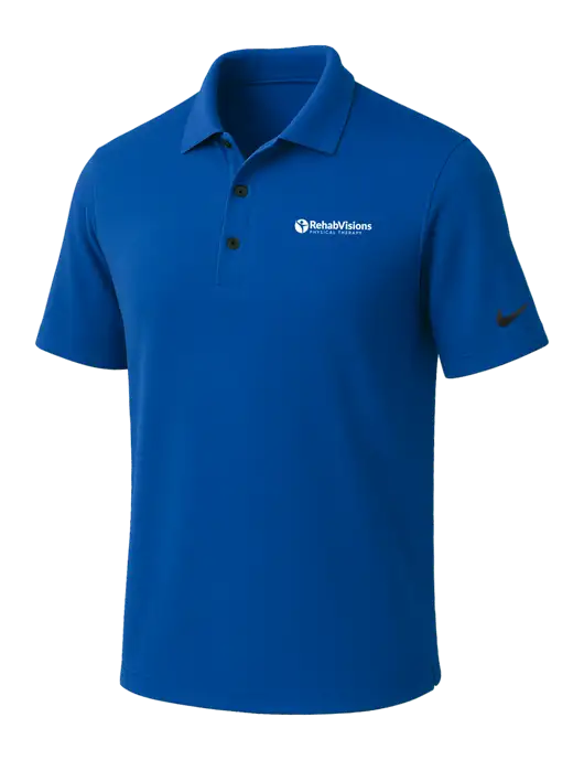 NIKE Dark Royal Dri-Fit Micro Pique Polo w/RV Physical Therapy Logo