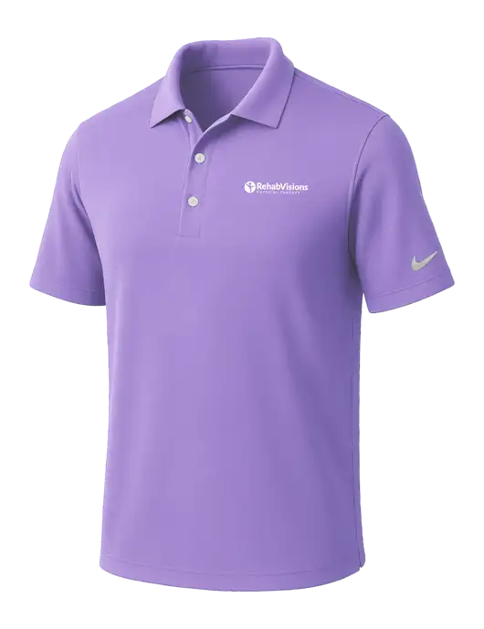 NIKE Light Purple Dri-Fit Micro Pique Polo w/RV Physical Therapy Logo
