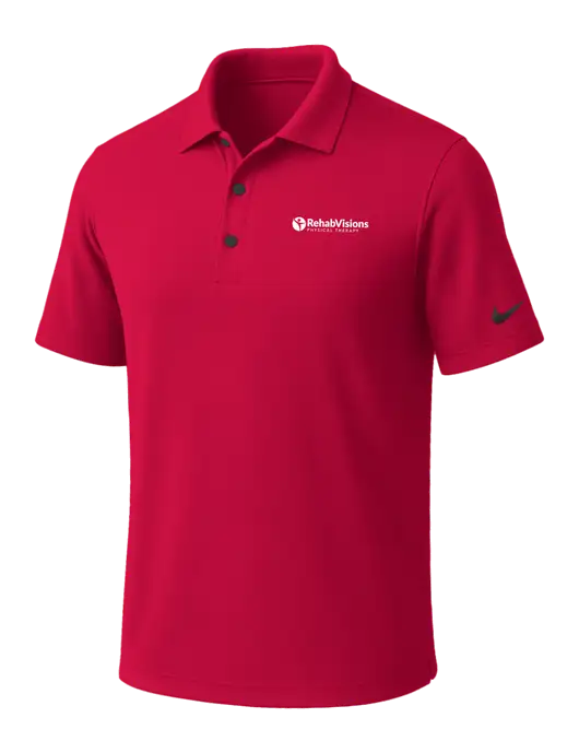 NIKE Red Dri-Fit Micro Pique Polo w/RV Physical Therapy Logo