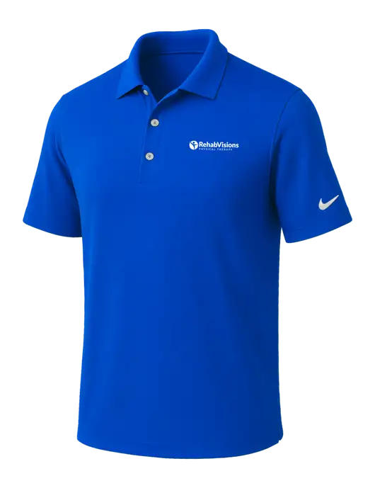 NIKE Royal Dri-Fit Micro Pique Polo w/RV Physical Therapy Logo