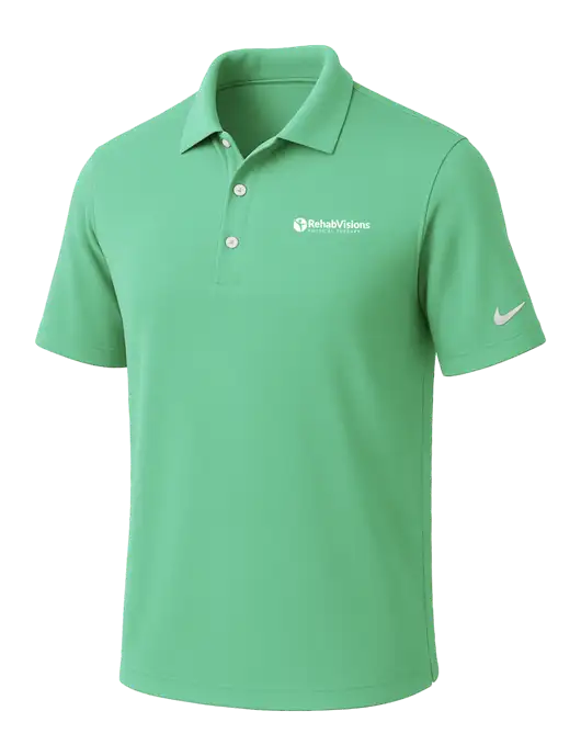 NIKE Very Light Green Dri-Fit Micro Pique Polo w/RV Physical Therapy Logo