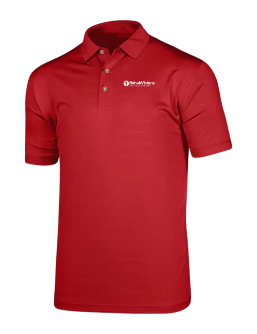 Callaway Vibrant Red Ventilated Polo w/RV Physical Therapy Logo