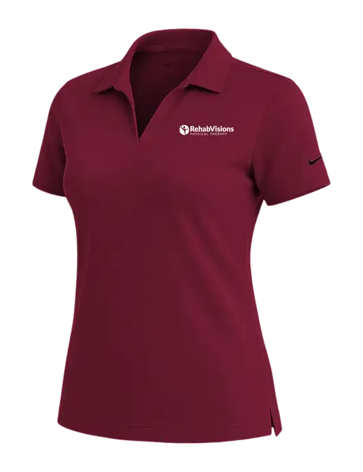 NIKE Cardinal Womens Dri-Fit Micro Pique Polo w/RV Physical Therapy Logo