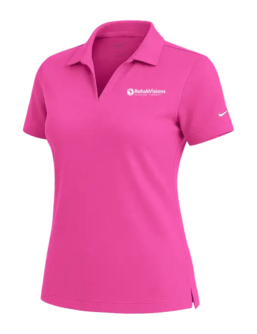 NIKE Fuchsia Womens Dri-Fit Micro Pique Polo w/RV Physical Therapy Logo