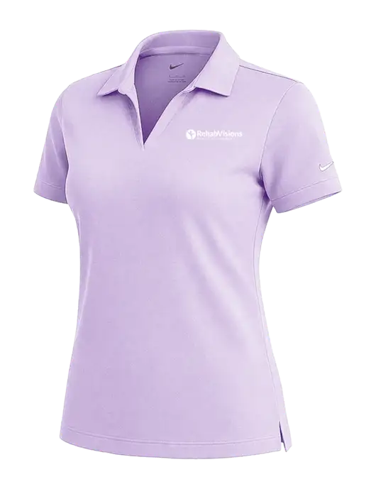 NIKE Light Purple Womens Dri-Fit Micro Pique Polo w/RV Physical Therapy Logo