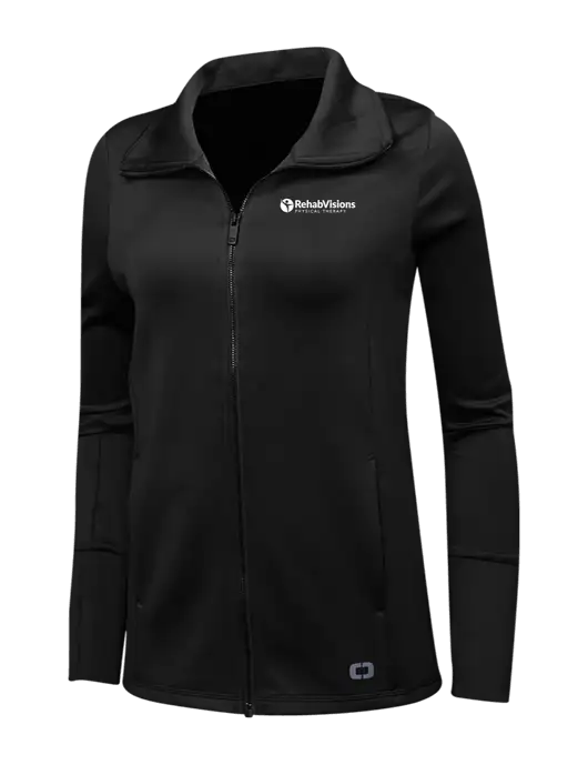OGIO Black Womens Endurance Modern Performance Full-Zip w/RV Physical Therapy Logo