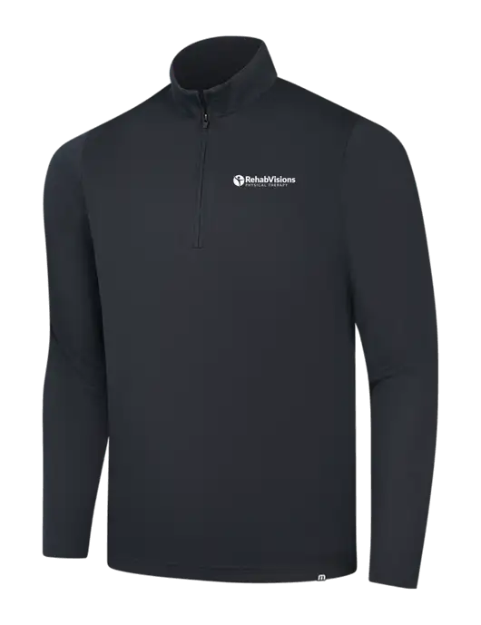 TravisMathew Black Coveside ¼-Zip w/RV Physical Therapy Logo