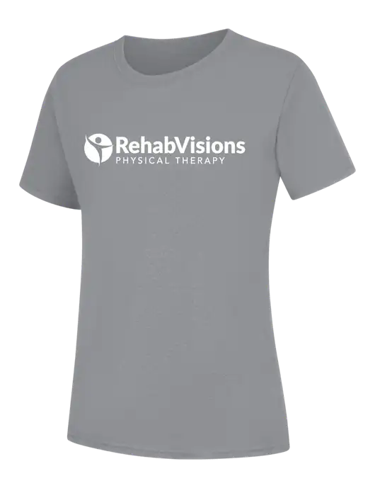 Womens Light Grey Heather Core Blend Tee w/RV Physical Therapy Logo