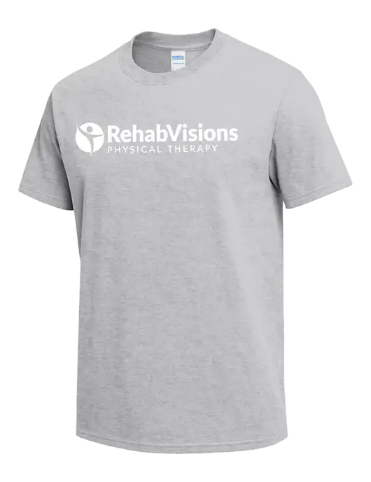 Light Grey Heather Heavyweight 6.1 oz T-Shirt w/RV Physical Therapy Logo