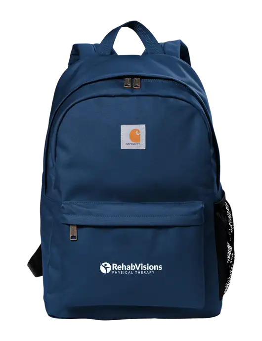 Carhartt Navy Canvas Backpack w/RV Physical Therapy Logo