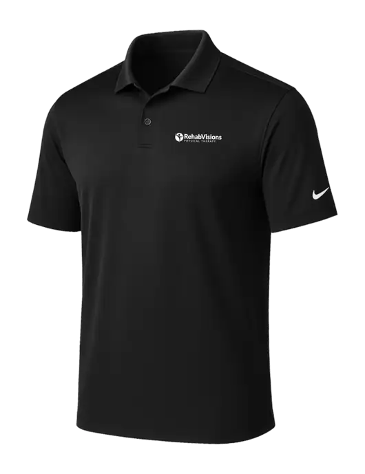 NIKE Black Victory Solid Polo w/RV Physical Therapy Logo