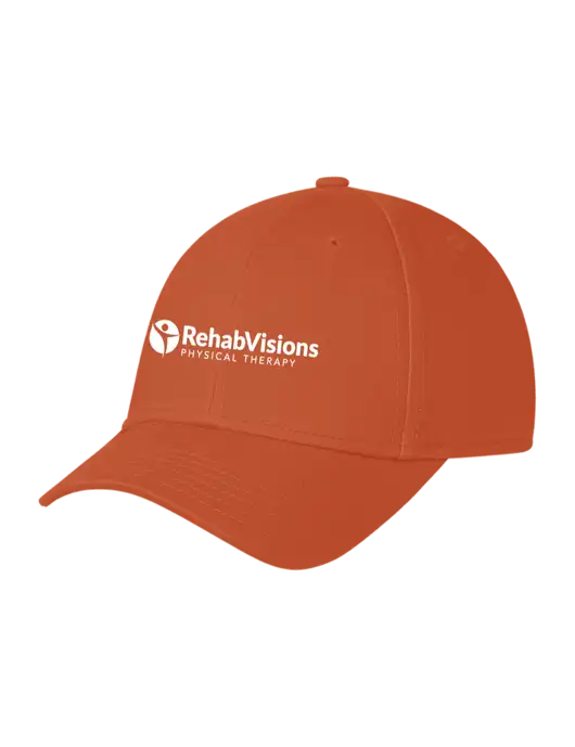 Burnt Orange Structured Cap Hook & Loop w/RV Physical Therapy Logo