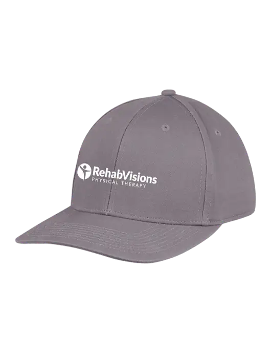 Premium Modern Structured Twill Charcoal Snapback Cap w/RV Physical Therapy Logo