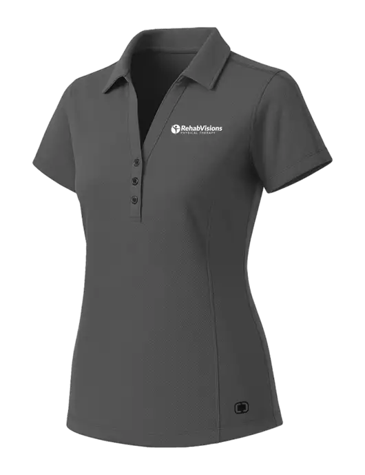 OGIO Womens Medium Grey ONYX Polo w/RV Physical Therapy Logo