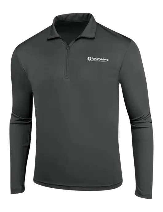 Dark Grey PosiCharge Competitor 1/4 Zip Pullover w/RV Physical Therapy Logo