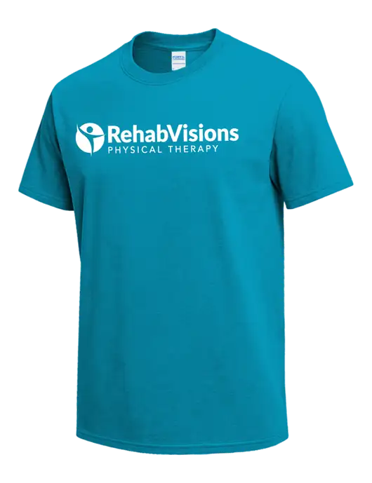 Sapphire Blue Heavyweight 6.1 oz T-Shirt w/RV Physical Therapy Logo