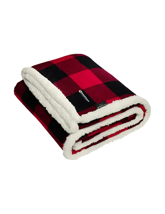 Red/Black Flannel  Sherpa Blanket w/RV Physical Therapy Logo