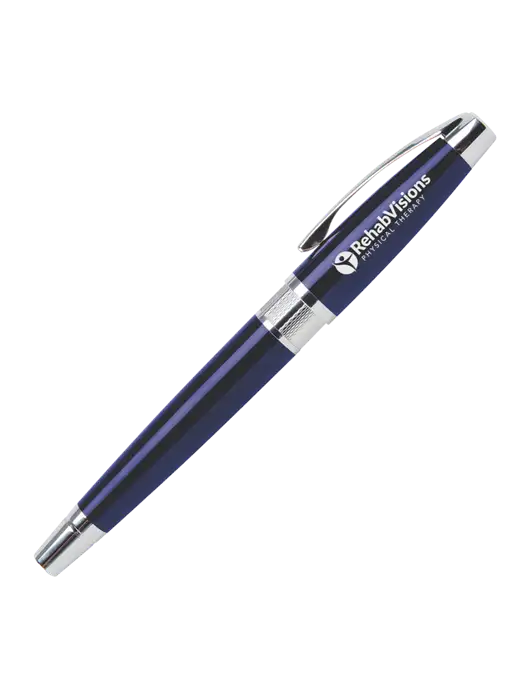 Masscotti Navy Rollerball Pen - Black Ink w/RV Physical Therapy Logo