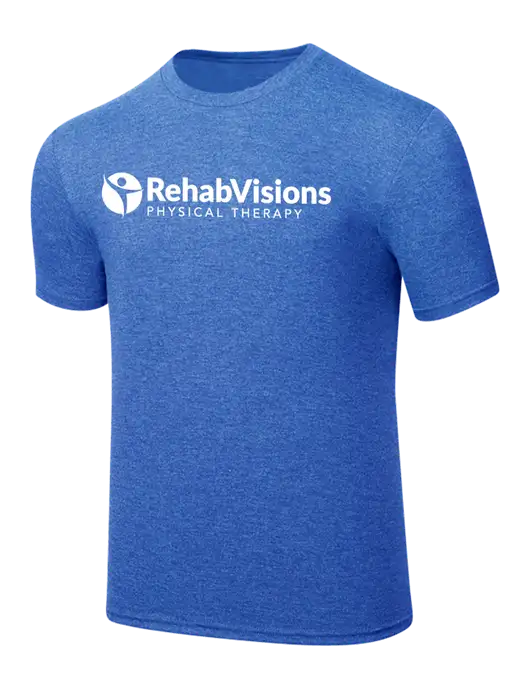 Simply Soft Royal Frost 4.5oz  Poly/Combed Ring Spun Cotton T-Shirt w/RV Physical Therapy Logo