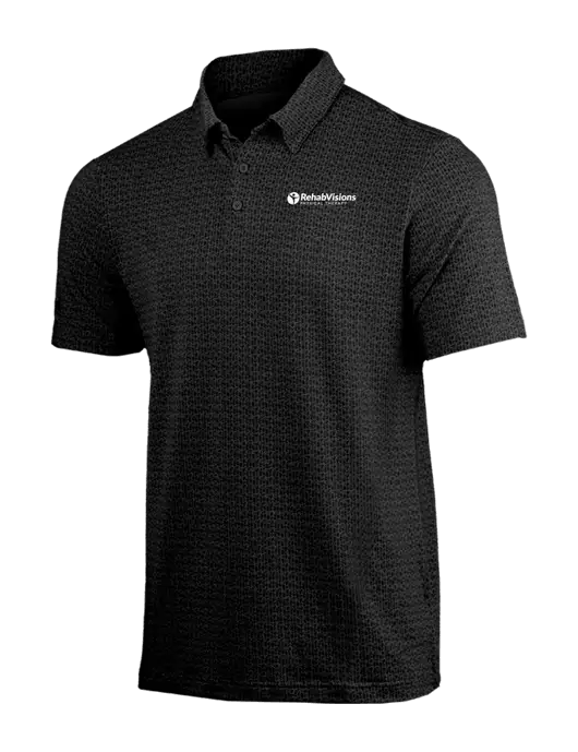 Adidas Black Printed Blend Polo w/RV Physical Therapy Logo