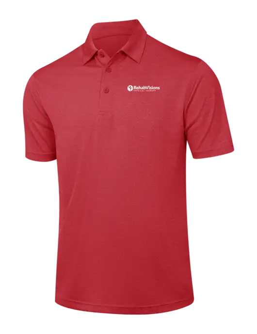 Red Heather Contender Polo w/RV Physical Therapy Logo