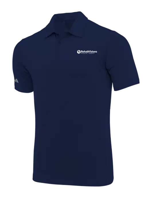 Adidas Navy Blue Ultimate Solid Polo w/RV Physical Therapy Logo