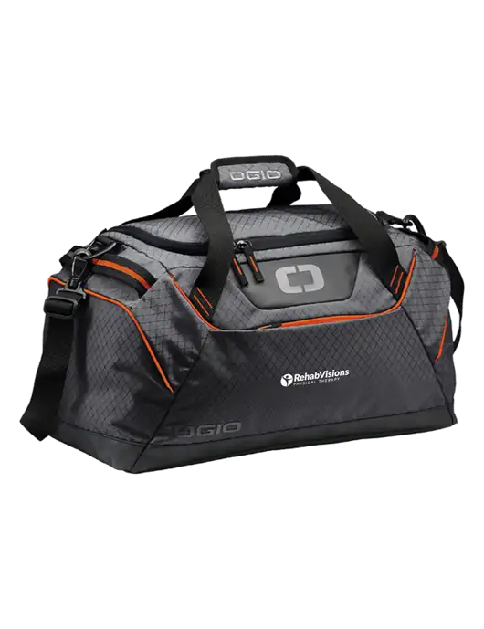 OGIO Tarmac/Orange Catalyst Duffle
 w/RV Physical Therapy Logo