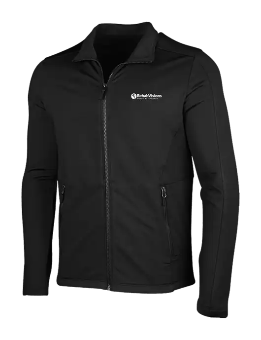 Deep Black Grid Fleece Jacket w/RV Physical Therapy Logo