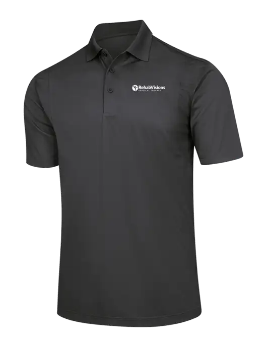 Dark Grey Micropique Sport-Wick Polo w/RV Physical Therapy Logo
