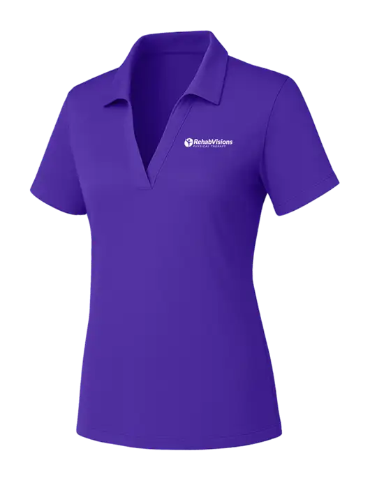 Womens Purple PosiCharge RacerMesh Polo w/RV Physical Therapy Logo
