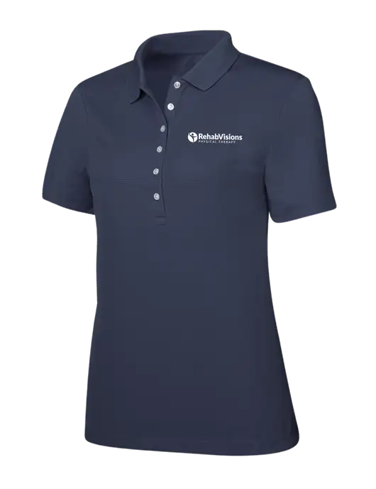 Callaway Womens Ottoman Navy Polo w/RV Physical Therapy Logo