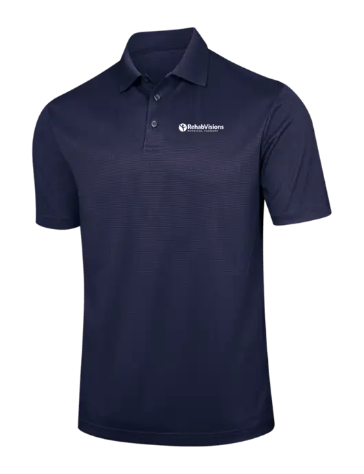 Navy Performance Fine Jacquard Polo w/RV Physical Therapy Logo