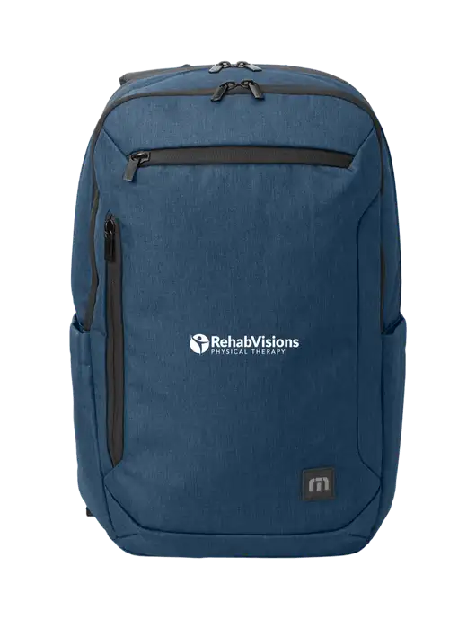 TravisMathew Heather Navy Duration Backpack w/RV Physical Therapy Logo
