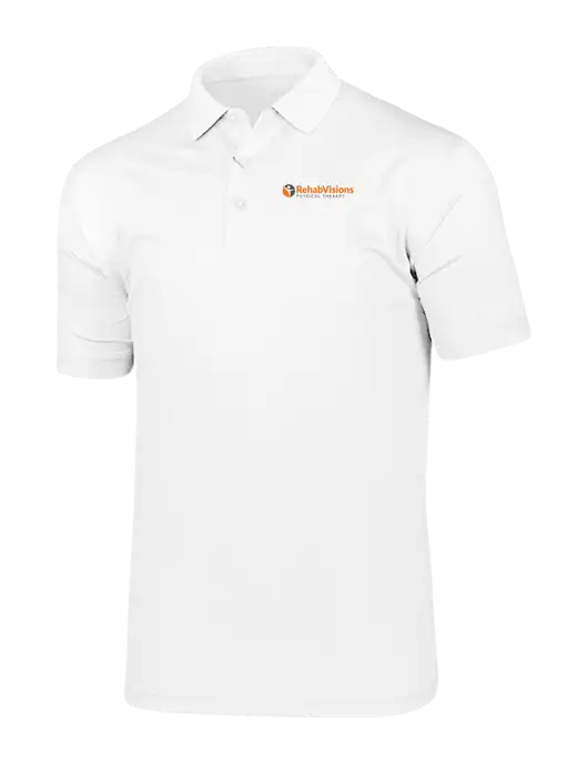 Callaway Vibrant Bright White Ventilated Polo w/RV Physical Therapy Logo