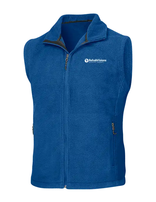 Royal Fleece Vest w/RV Physical Therapy Logo